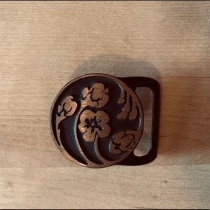 SOLD Tech Ether Guild Vintage Brass Buckle Poppy